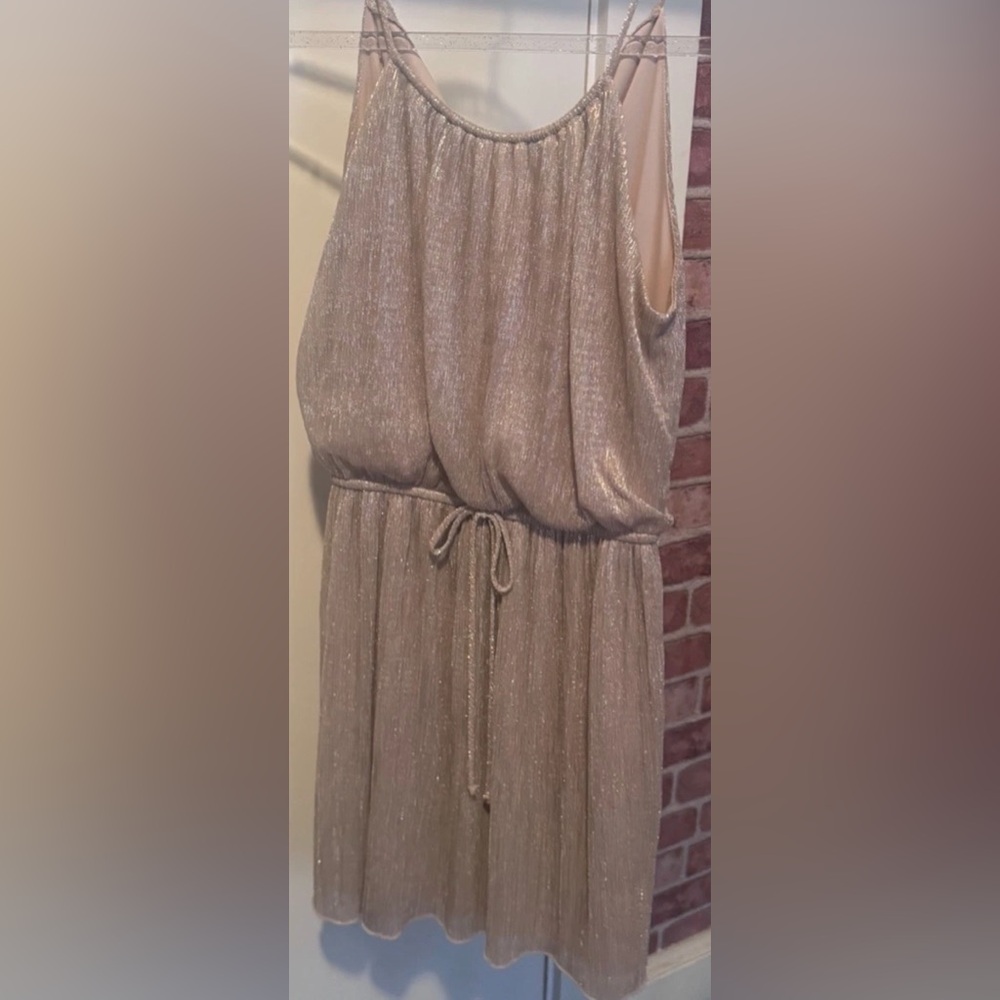 Sweet Storm Gold Mini Dress